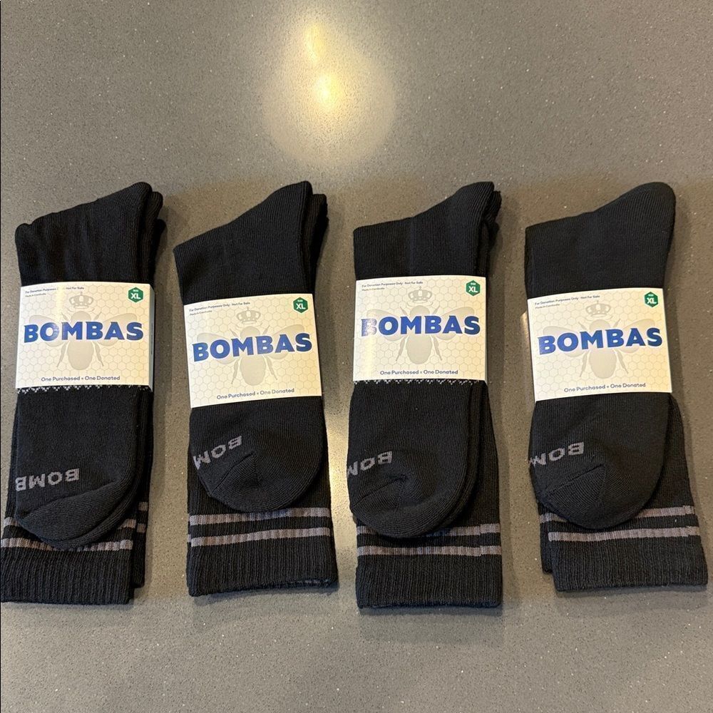Bombas unisex knee hi Casual Black Socks - 4 Pack